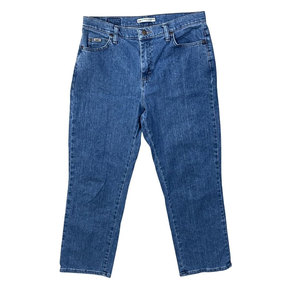 Lee Jeans Women's Relaxed Straight Leg 10 Short Medium Wash Stretch